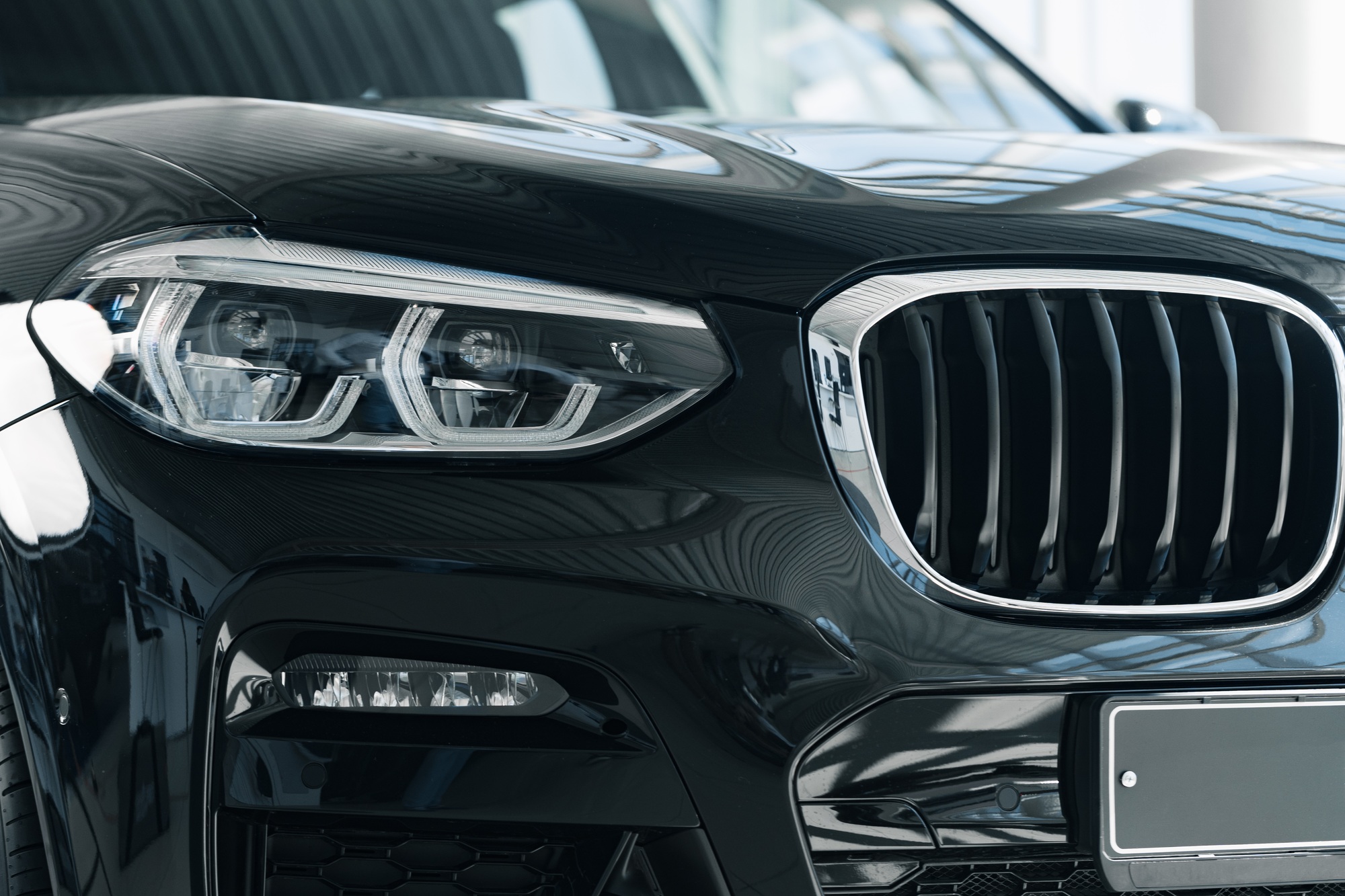 Radiator grille of a new luxury car