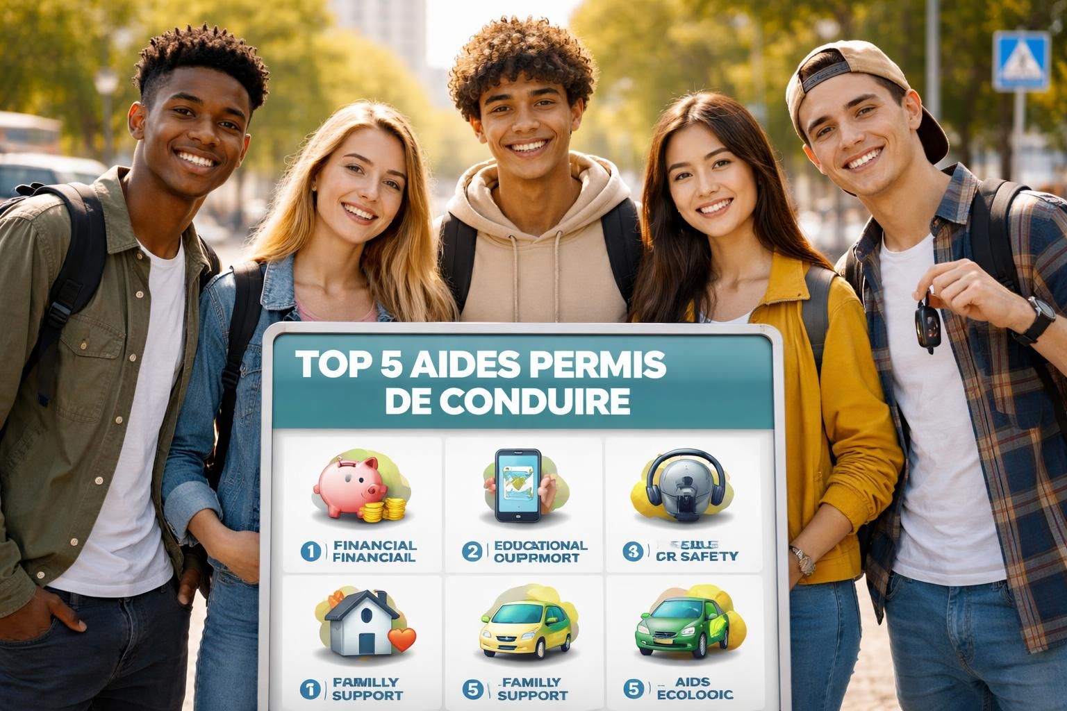 découvrez le top 5 des aides financières et dispositifs pour faciliter l'obtention du permis de conduire pour les jeunes de 16 à 25 ans.